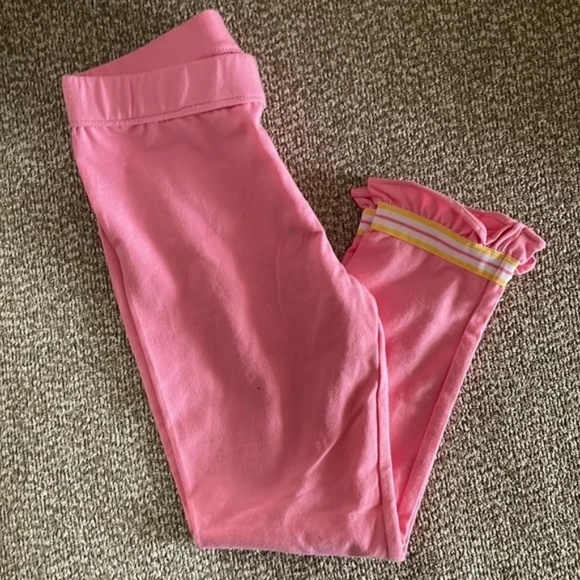 Janie and Jack Pink Ruffle Leggings J&J Sport Collection Size 6 - Picture 2 of 3